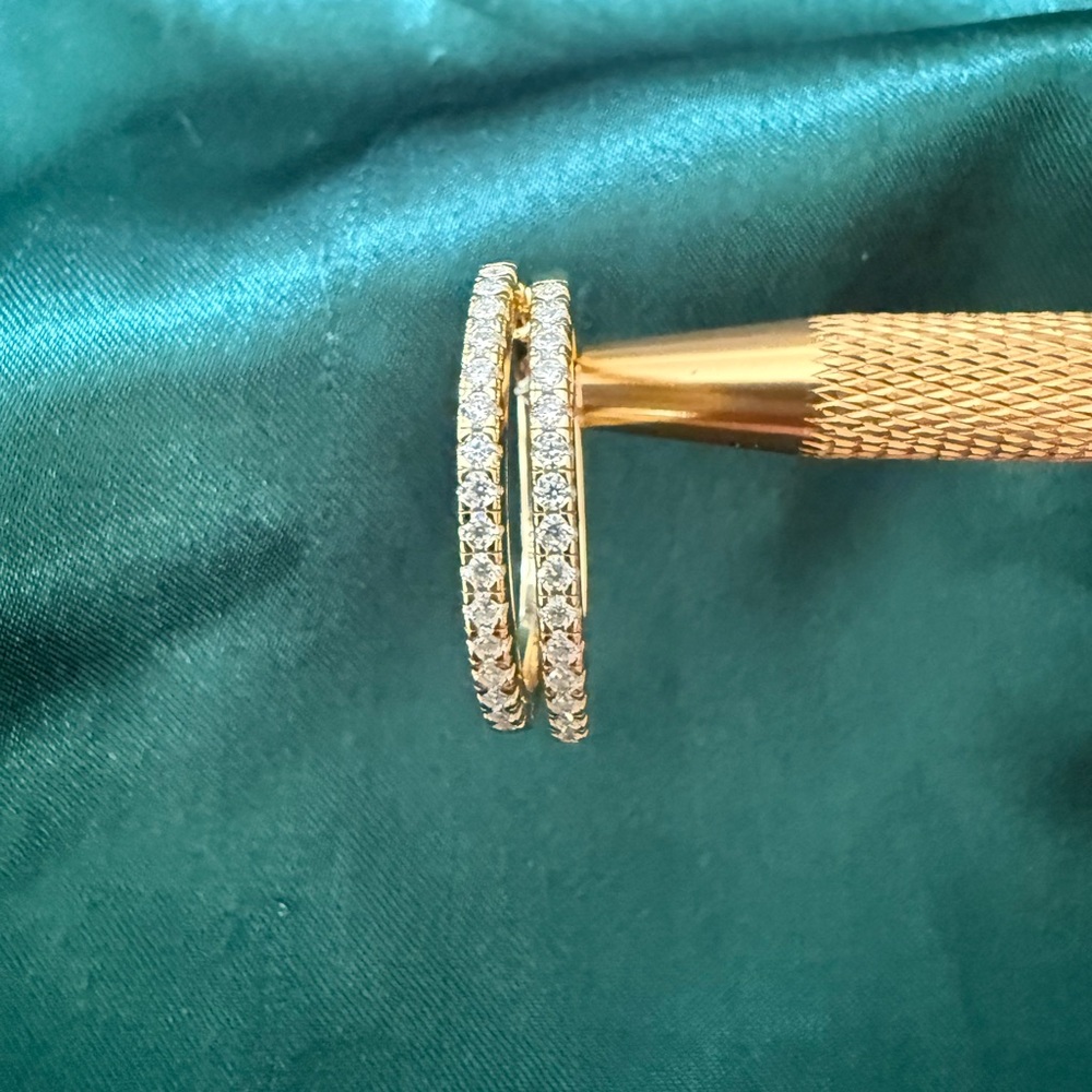 Brand New Gold S925 Silver & Moissanite Hoop Earrings
